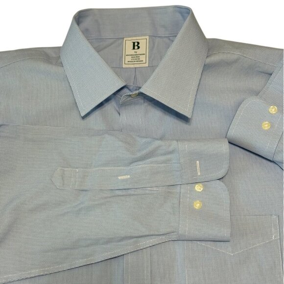 B By Brooks Brothers Shirts Men's Size 17 x 34/35 Blue Button Down Cotton - Picture 1 of 7